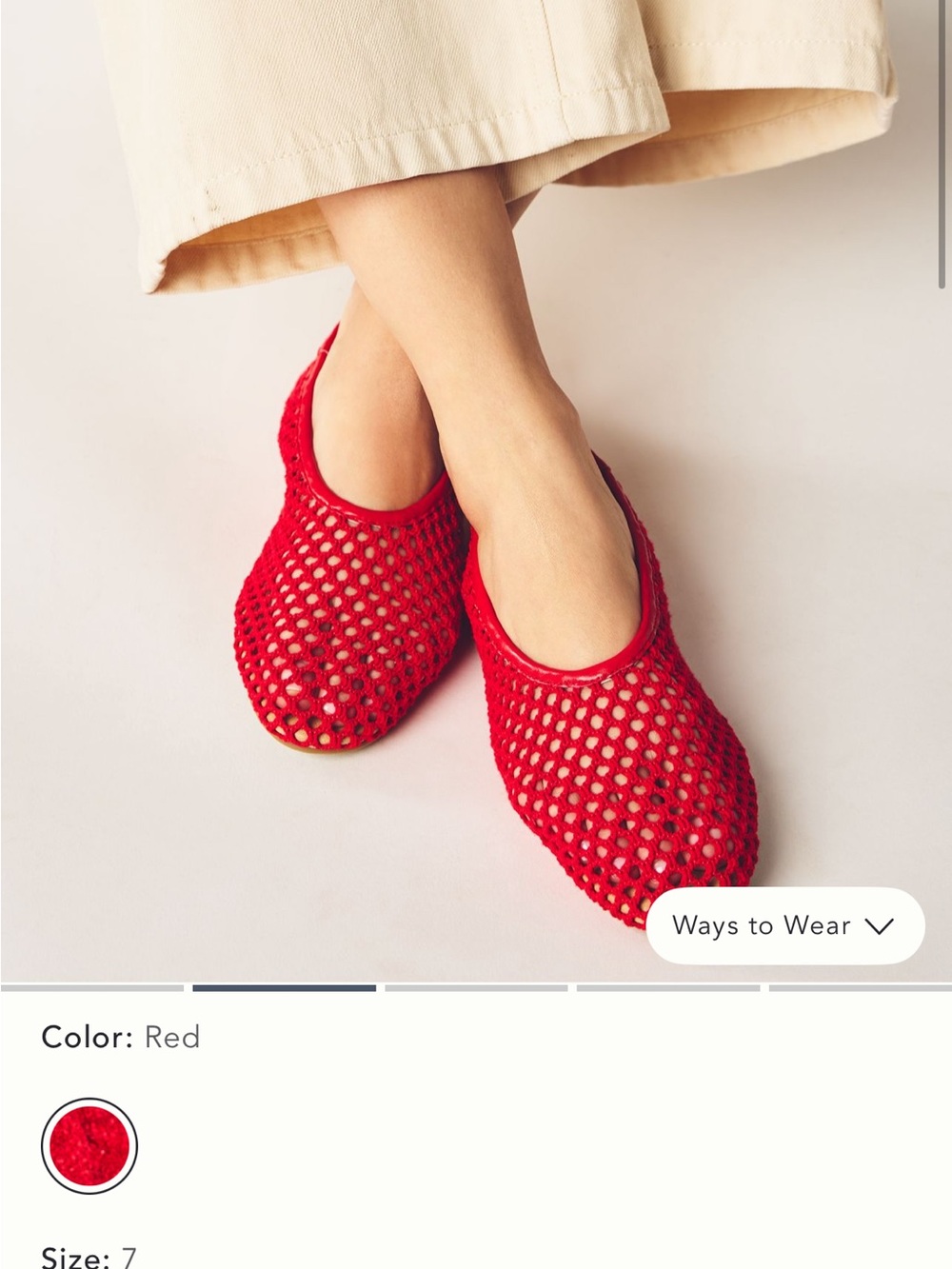 Anthropologie Red Woven Mesh Ballet Flats